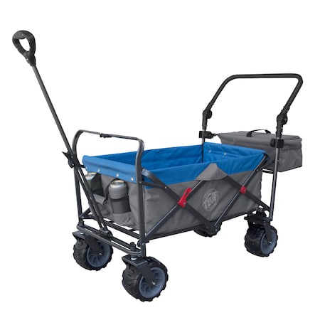 E-Z Up Gear Runner Wide Wheeled Wagon, Gray w/Blue Accent WGNGRBL